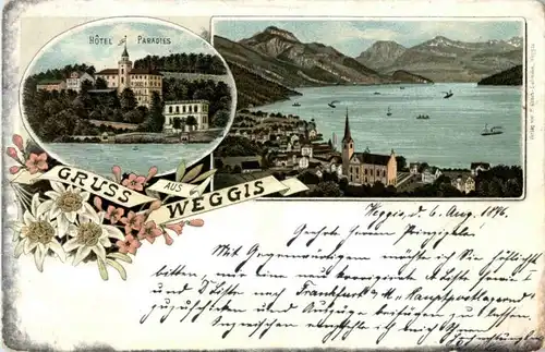 Gruss aus Weggis - Litho -N2986