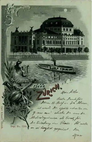 Gruss aus Zürich - Litho -204918