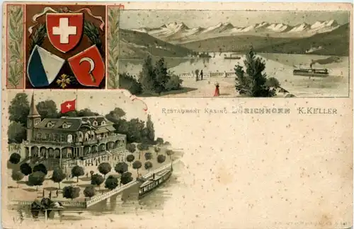 Restaurant Kasino Zürichhorn - Litho Prägekarte -204740