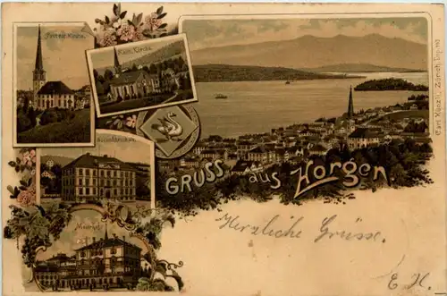 Gruss aus Horgen - Litho -205012