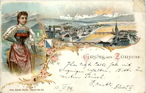 Gruss aus Zürich - Litho -204380