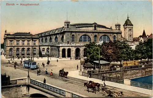 Zürich - Bahnhof mit Tram -204494