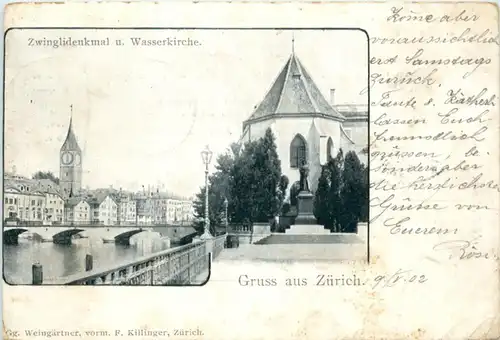 Gruss aus Zürich - Zwinglidenkmal -204360