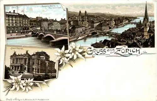 Gruss aus Zürich - Litho -204472