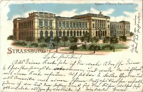 Strasbourg - Kaiser wilhelm Universität Litho -89970