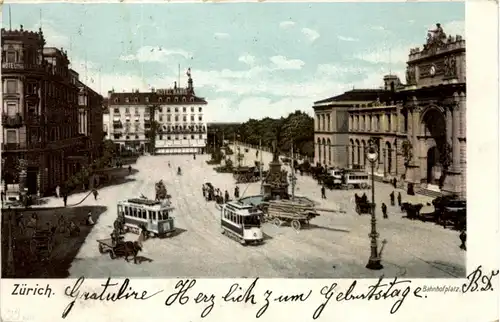 Zürich - Bahnhofplatz mit Tram -204538