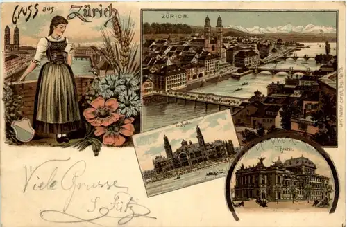 Gruss aus Zürich - Litho -204794