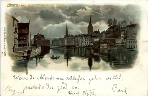 Zürich - Wo geht die Nachtwandlerin - Litho -204776