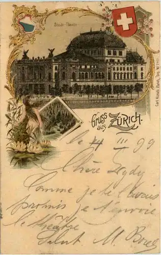 Gruss aus Zürich - Litho -204796