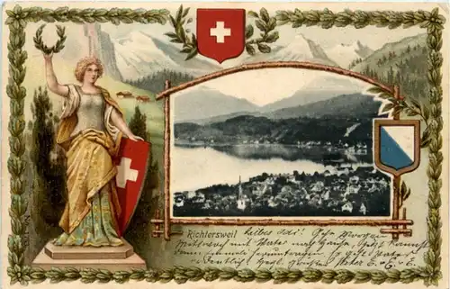 Richterswil - Litho Prägekarte -205132