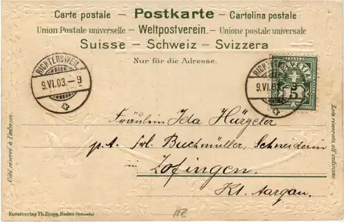 Richterswil - Litho Prägekarte -205132