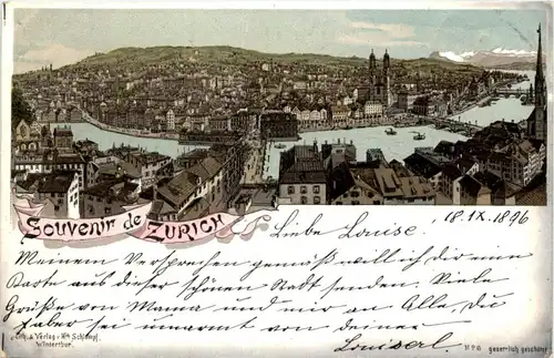 Gruss aus Zürich - Litho 1896 -204800