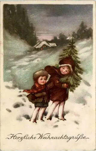 Weihnachten -Kinder mit Weihnachtsbaum -206030