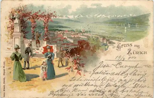Gruss aus Zürich - Litho -204378