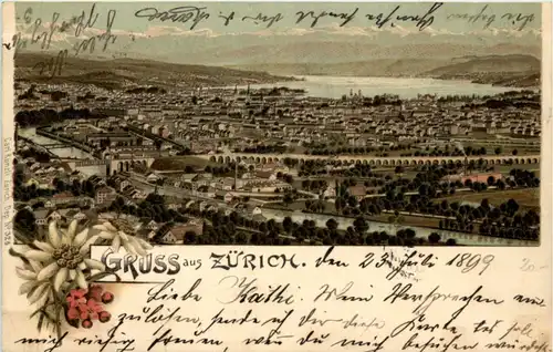 Gruss aus Zürich - Litho -204704