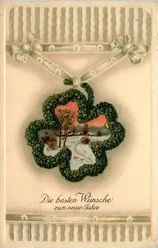 Neujahr - Prägekarte- Bahnpost -206652