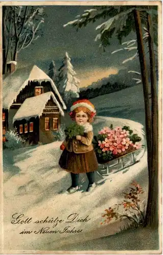 Kind mit Schlitten -207138