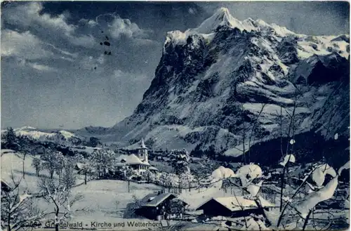 Grindelwald - Kirche und Wetterhorn -207462