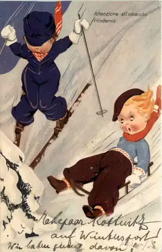 Kinder beim Skifahren -206228