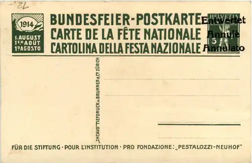 Pestalozzi in Yverdon - Bundesfeier 1914 -209884