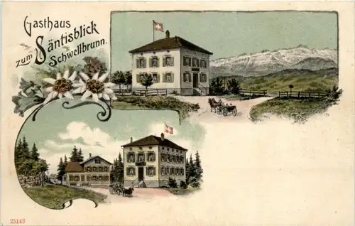 Schwellbrunn - Gasthaus zum Säntisblick - Litho -210770