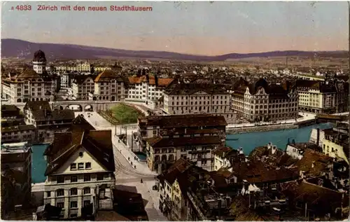 Zürich mit den neuen Stadthäusern -176578