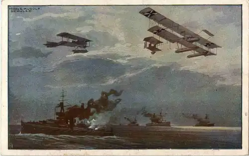 Wasserflugzeuge über der englischen Flotte -88434