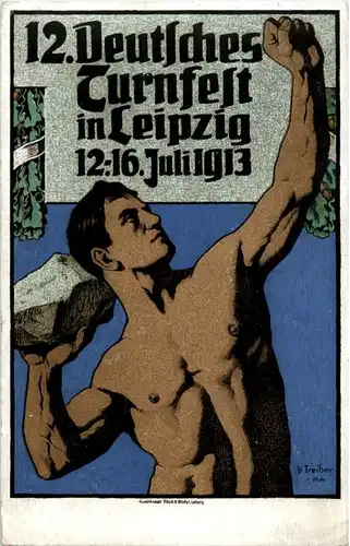 12. Deutsches Turnfest in Leipzig 1913 mit Sonderstempel -87582