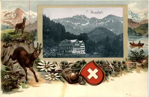 Urnäsch - Rossfall - Litho - Prägekarte -210178