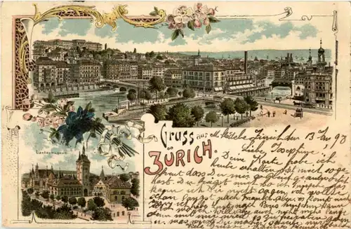 Gruss aus Zürich - Litho -181166
