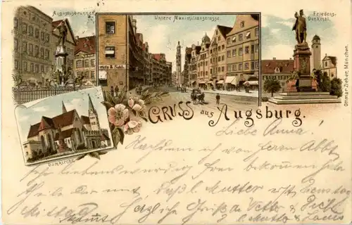 Gruss aus Augsburg - Litho -85206