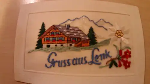 Gruss aus Lenk - Bestickte Karte -211138