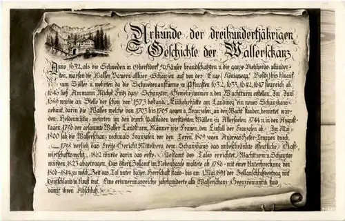 Oberstdorf - Urkunde Geschichte der Wallerschanz -85104