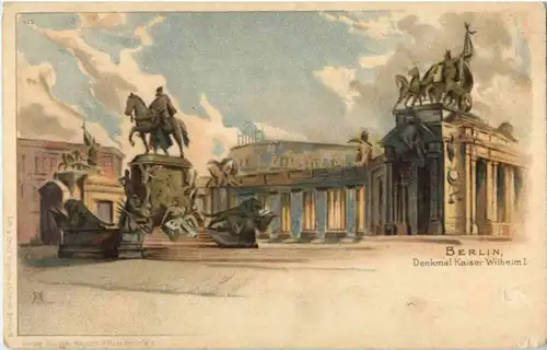 Berlin - Kaiser Wilhelm Denkmal - Litho -85198