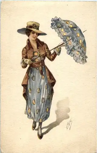 Frau mit Regenschirm -82936