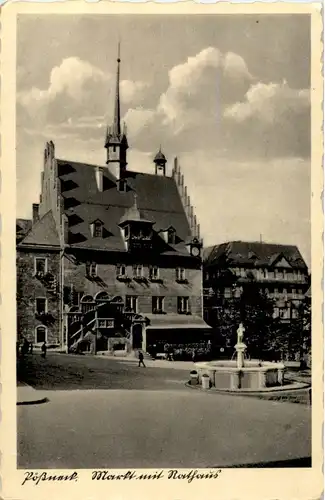 Pössneck - Markt mit Rathaus -85372