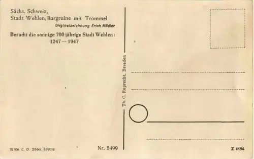 Wehlen - Burgruine mit Trommel -84506