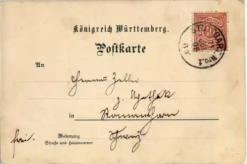 Gruss vom V. Sängerbundfest Stuttgart 1896 - Litho -85936