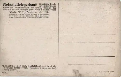 Vernichtung eines engl. Handelsdampfers durch ein deutsches Uboot -88556