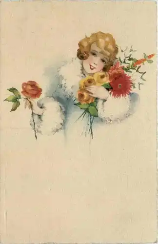 Frau mit Blumen -211872