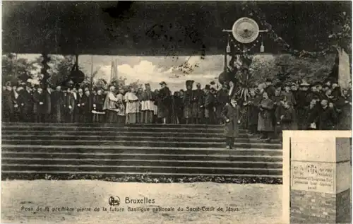 Bruxelles - Pose de la premiere pierre de la future Basilique -86008