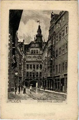 Dresden - Schlosstrasse - Radierung -84502