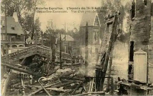 Bruxelles - Exposition Universelle 1910 - L Incendie -86054