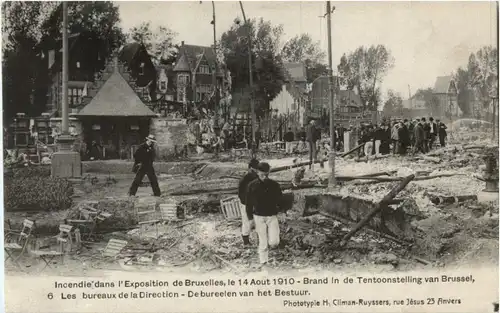 Bruxelles - Exposition Universelle 1910 - L Incendie -86056