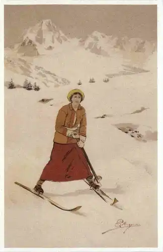 Ski - Künstlerkarte Magrini - Repro -214706