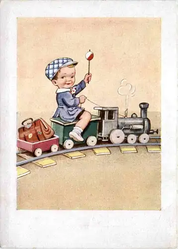 Kind mit Eisenbahn -215168