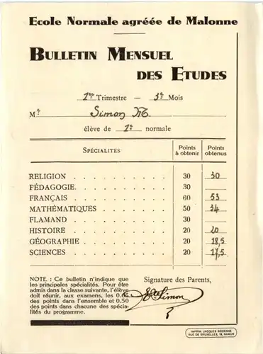 Ecole Normale agree de Malonne -215630