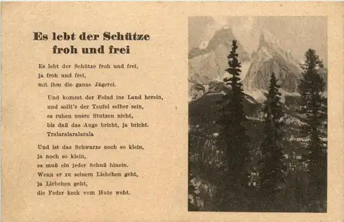 Liederkarte - Es lebt der Schütze froh und frei -214804
