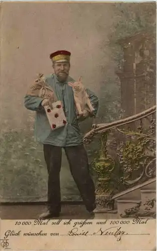 Postbote mit Schwein -211764