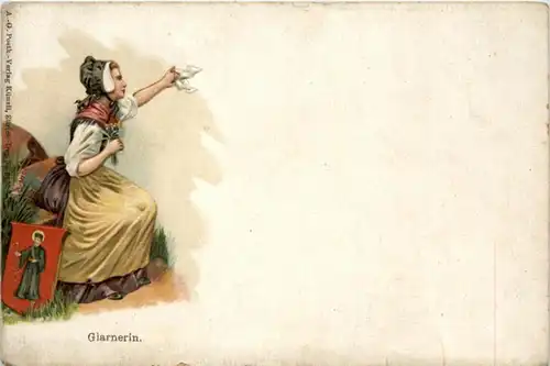 Glarnerin - Litho - Prägekarte -216958